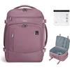 ECOHUB Zaino Bagaglio a Mano Easyjet 45x36x20 Valigia Viaggio Aereo Sotto il Sedile 13 Tache Zaino da Cabina Porta USB Grande Impermeabile Ecologica in PET Riciclato da 30 Litri (Rosa)