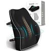 Travel Ease Cuscino Lombare Ergonomico, Supporto per la Schiena in Schiuma di Memoria per Seggiolino Auto Sedia da Ufficio, Schienale con Rivestimento Antistatico e Doppie Cinghie Regolabili, Nero
