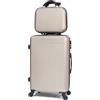 CELIMS - Set Valigie | Valigia Media 20 kg Rigida Champagne + Beauty Case da Viaggio 35cm | Valigia da Stiva 65cm | Trolley Medio 65cm con 4 Ruote | Valigie Media 64cm + Vanity