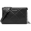 David Jones - Piccola Borsa a Tracolla Donna - Borsetta Catena Simil Pelle PU Trapuntata - Borsa a Spalla Pochette Sera - Sacchetto Borsello Besace Telefono - Shopping Viaggio - Nero
