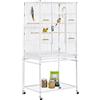 Yaheetech Gabbia Uccelli Piedistallo Staccabile 62 × 43 × 136 cm Bianca