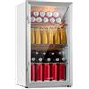 KLARSTEIN Raffreddatore per birra e vino, mini frigorifero in vetro, 80 l, con ripiani rimovibili, per interni ed esterni, per casa e bar