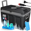 KESSER® Frigo box 40L con ruote | per mantenere il calore e il raffreddamento | frigo box termoelettrico | 12 Volt e 230 Volt| Mini frigo | Box termico per auto| incl. Pacchetti di raffreddamento