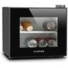 KLARSTEIN Frosty Compact Line - Frigo Compatto, Mini Frigo, Ultracompatto, 65 Watt, Porta in Doppio Vetro Isolato, 10 Litri, Classe A, Temperatura tra 12° e i 18° C, Illuminazione LED, Nero
