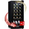 KLARSTEIN Shiraz Cantinetta Vino Nero - 18 Bottiglie, 50 L, 1 Zona | Frigo Vino a Libera Installazione, Porta in Vetro, Silenziosa, 5-18 °C, LED, Telaio Inox