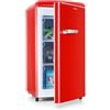 Klarstein Laika - Congelatore, 60 Litri di Volume Totale, Termostato con 5 Livelli, da 0 a -18 °C, 3 Ripiani, Posizionamento Libero, Design Rétro, Rosso