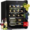 Klarstein Shiraz Cantinetta Vino Nero - 16 Bottiglie, 42 L, 1 Zona | Frigo Vino a Libera Installazione, Porta in Vetro, Silenziosa, 5-18 °C, LED, Telaio Inox