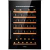 Klarstein Cantinetta Vino Refrigerata a Zona Singola per Interno/Esterni, Frigo Bar, Cantina Vino con Vetrina, Mini Frigo con Protezione UV, Frigorifero Piccolo Touch Control 5-22°C, 137L 52 Bottiglie