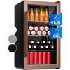 KLARSTEIN Beersafe 80 L Frigorifero per Bevande con Porta in Vetro, Rame | luce LED, ripiani metallici estraibili, silenzioso, frigo bar per birra, lattine e bottiglie