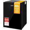 TZS First Austria - Mini Frigorifero 40L silenzioso - Piccolo Minifrigo con porta reversibile e luce interna - Minibar per campeggio, ufficio, camera da letto e hotel - Facciata in vetro