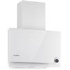 KLARSTEIN Amelia - Cappa Aspirante Inclinata, Design Piatto,123 W, 586 m³/h, Luce LED: 3 W, 3 Livelli di Potenza, Manopola Touch Illuminata, 60 x 47 x 23,5 cm, Bianco