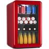 KLARSTEIN Frigorifero PopLife mini bar, frigorifero retrò, 0-10°C, solo 39 dB, 70 L, ecologico, porta a doppio vetro, design retrò, rosso