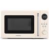 MEDION retro microonde (20 litri, circa 800 watt, 5 impostazioni microonde, 8 programmi automatici, display digitale, funzione scongelamento, compatto, MD15000) beige