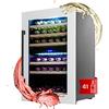 Klarstein Cantinetta Vino Design da Incasso, Cantinetta Vino Refrigerata a Zona Doppia per Vino Rosso, Bianco e Birra, Controlli Touch, Frigo Vino Cantinetta per Esterno/Interno, 132L, 41 Bottiglie