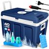KESSER® Frigo box 40L con ruote | per mantenere il calore e il raffreddamento | frigo box termoelettrico | 12 Volt e 230 Volt| Mini frigo | Box termico per auto| incl. Pacchetti di raffreddamento