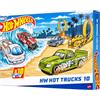 Hot Wheels - Set da 10 truck acrobatici, utilitari, da corsa e altri pick-up, veicoli die-cast in scala 1:64, modelli moderni e retrò da collezione, giocattolo per bambini, 3+ anni, HYM97