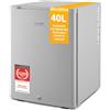 TZS First Austria - Mini Frigorifero 40L silenzioso - Piccolo Minifrigo con porta reversibile e luce interna - Minibar per campeggio, ufficio, camera da letto e hotel - Grigio
