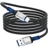 lalasis Cavo USB A a USB C da 3m,trasferimento dati a 10Gbps,cavo di ricarica rapida 3A per iPhone 17/16/15/Pro Max,Samsung Galaxy S24 S23 S22,A55 A54 A35/iPad Pro/SSD esterno/dispositivo USB a tipo C