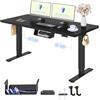 FLEXISPOT Scrivania Regolabile in Altezza 160x80 cm, 2 Motori, Piano Unico 25 mm, Memoria & Display Altezza, Ergonomica con Gestione Cavi, Ripiano Sottoscrivania, Ganci e Clip Fermacavi