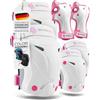SKATEWIZ Ginocchiere Bambini - Protezioni Pattini Bambina - Ginocchiere Bici Bambino - Protezioni Skateboard Bambino, BMX, Roller - PROTECT-1 - XS Rosa