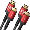 JSAUX Cavo HDMI 8K 5 Metri 2-Pezzi | Cavo HDMI 2.1 48Gbps ad alta velocità HDMI, 4K@120 Hz 144 Hz, 8K@60 Hz, HDCP 2.2 2.3, HDR 10, eARC Compatibile con UHD TV PS5 PS4 Dolby -Rosso