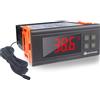 KETOTEK Regolatore di Temperatura AC 220V 10A Termostato Digitale con Sonda Impermeabile, Termoregolatore Digitale a Doppio Relè per Acquario Incubatrice Rettili Riscaldamento Raffreddamento