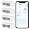 Zecamin Termometro igrometro digitale Smart, sensore di temperatura e umidità WiFi con avvisi dell'app, misuratore di temperatura per stanze con archiviazione ed esportazione dei dati, compatibile Alexa.4PCS