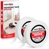 FIXCHORD Nastro Termoadesivo per Orlo, 2 Pezzi Nastro Wonder Web per Orli, Nastro Termoadesivo, Nastro per Tessuti Fusibili Extra Forte per Tessuti, Tende, Stiratura e Incollaggio, Bianco, 30M*20MM