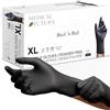 MEDICAL FUTURA - 100 Guanti in Nitrile XL Neri Monouso Anallergici Gr. 4.5, Senza Polvere, Senza Lattice, Ottimi per Estetisti, Tatuatori, Officine, Ambiti Medici e Manipolazione Alimenti (XL, Neri)