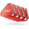 S&R Posizionatore Magnetico Set 4 Mini Magneti Calamite per Saldatura 58 x 50 mm con angolo 45°, 90°, 135°, Rossi