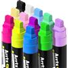 Arrtx Pennarelli Acrilici Jumbo da 10mm a Punta Larga Pennarelli per Pittura Acrilica per Pietra, Vetro, Uova di Pasqua, Legno e Pittura su Tessuto - Non Tossici, Nessun Odore