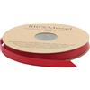 100%MOSEL Nastro di raso rosso con doppio fiocco per decorazioni natalizie, matrimoni, battesimo, comunione e cresima., Poliestere, Colore: rosso, 10 mm x 25 m