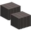 Laneetal Set di 22 Pavimento per Esterno, Pavimento WPC Incastro, per Giardino, Patio, Terrazza, Balcone, Pavimentazione Esterna 30x30 cm, Caffè