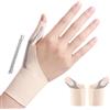 Goldeer 2Pcs Tutore Pollice Destro Sinistro Elastico mit Stecche,Tutore per Rizoartrosi per Sollievo per Dolore e Infortuni, Tenosinovite di De Quervain, Tendinite e Slogature (Beige, M)