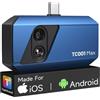 TOPDON Termocamera TC001 Max per Android e iPhone,512x384 TISR Risoluzione con 1,5 MP Cámara Visual, Telecamera Termica USB-C de Doble Lente, -20℃ a 550℃, Precisione 0.1℃, Frequenza 25Hz, 40mK