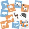 NAKLEO Stencil di Pittura per Bambini, 8 Pezzi 15x15cm Animali della Savana, Modelli Plastica e Riutilizzabili di Disegno Creativo, Sagome DIY Decorazione Arte e Artigianato, Carta Muro Legno Tessuto