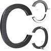 Yafimea numero civico esterno nero 12,5 cm - In alluminio massiccio con superficie spazzolata, adesivo o con viti, impermeabile - Per porta, muro, cancello, recinzione (C)