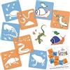 NAKLEO Stencil di Pittura per Bambini, 8 Pezzi 15x15cm Rettili Anfibi, Modelli Plastica e Riutilizzabili di Disegno Creativo, Sagome DIY Decorazione Arte e Artigianato, Carta Muro Legno Tessuto