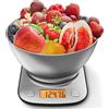 GRAM PRES Bilancia digitale da cucina con grado di impermeabilità IPX6, professionale, in acciaio inox, con ciotola per la perdita di peso, per la dieta e la cottura