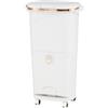 RELAX4LIFE Pattumiera Differenziata con 3 Secchi Rimovibili, Pedale, Ruote e Ganci Laterali, Cestino Salvaspazio per Cucina,Bagno (BIANCO, 38L 3 Scomparti Monocoperchio)