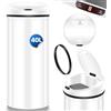 KESSER® Pattumiera con sensore ✓ Automatica ✓ Pattumiera ✓ rifiuti | acciaio inox | 40 litri bianco