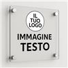 Mr Pubblicità - Targa Personalizzata Plexiglass Personalizzata, Stampata con Logo Testo o Immagine, Insegna, Cartello, Targhetta (Quadrato 20 cm)