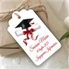 Mr Pubblicità - n. 60 Tag Bigliettini Bomboniera Personalizzati con Stampa inclusa - Etichette per Laurea - Cartellini tag per bomboniere personalizzabili - Etichette (Fiocco)