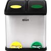 WELL HOME MOBILIARIO & DECORACIÓN Pattumiera ecologica da 16L con 2 scomparti, raccolta differenziata dei rifiuti, grande capacità, per carta, vetro e plastica