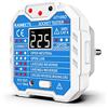 KAIWEETS Tester di Presa Elettrica, Tester per Circuiti Elettrici con LED Display di Tensione, Compatto e Portatile, Rileva 7 Condizioni di Cablaggio/Visualizzazione, RCD/48-250 V/CAT II 300V