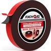 FIXCHORD Nastro Biadesivo Extra Forte, 10m×25mm Nastro di Montaggio, Impermeabile Nastro Biadesivo in Schiuma Acrilica per Auto, Strisce LED, DIY, Decorazioni per Casa e Ufficio (Uso Interni/Esterni)