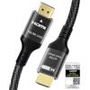 Adauxter Certificato 10K 8K Cavo HDMI 2.1 5M, 48Gbps Ultra Elevata Velocità HDMI® Cavi Ethernet CEC 4K 240Hz 200Hz 165Hz 144Hz 120Hz 8K 60Hz ARC eARC HDCP2.3 HDR10+ PC Laptop TV Monitor Proiettore PS5 X-box