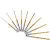 Ainiv Set di Mini Punta Elicoidale, 10Pz Mini Twist Drill Punte Trapano Elicoidali Precision 0.6mm-2.2mm, 2.35mm Diametro Gambo Titanio Rivestito Tiny Drill Bit, per Progetti Artigianali e DIY