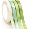 G2PLUS 4 Colori Nastro Raso Verde Salvia:10mmx22m Nastri di Raso Sfumata,Nastro Pacchi Regalo per Confezione Regalo,Matrimonio,Artigianato,Bouquet