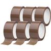 IMBALLAGGI 2000 - Nastro Adesivo Pacchi Marrone in Polipropilene 6Pz 5cm x 66mt x 76mm, Colorato Resistente, Nastro Imballaggio per Spedizioni Scatoloni e Trasloco